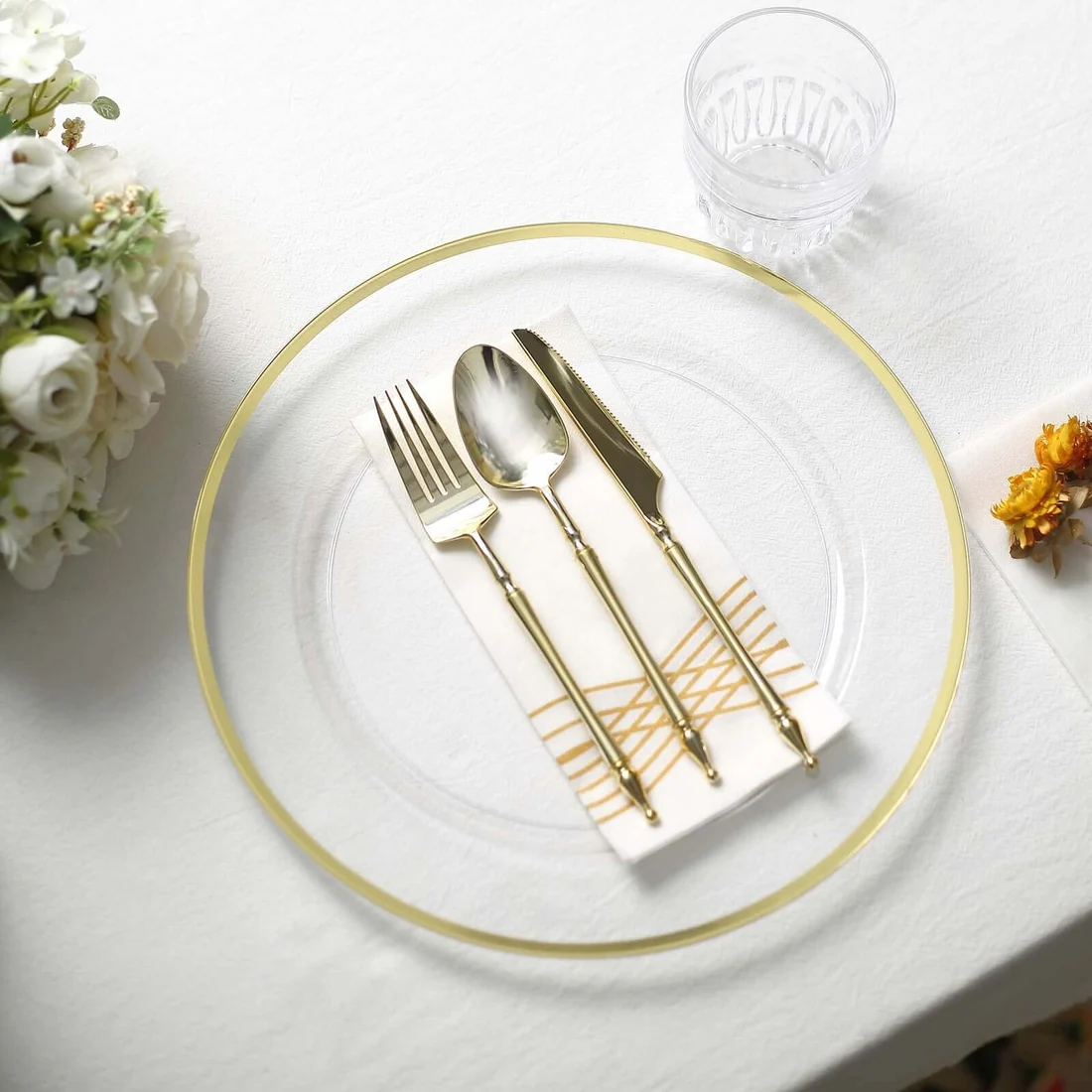 Charger — clear with gold trim