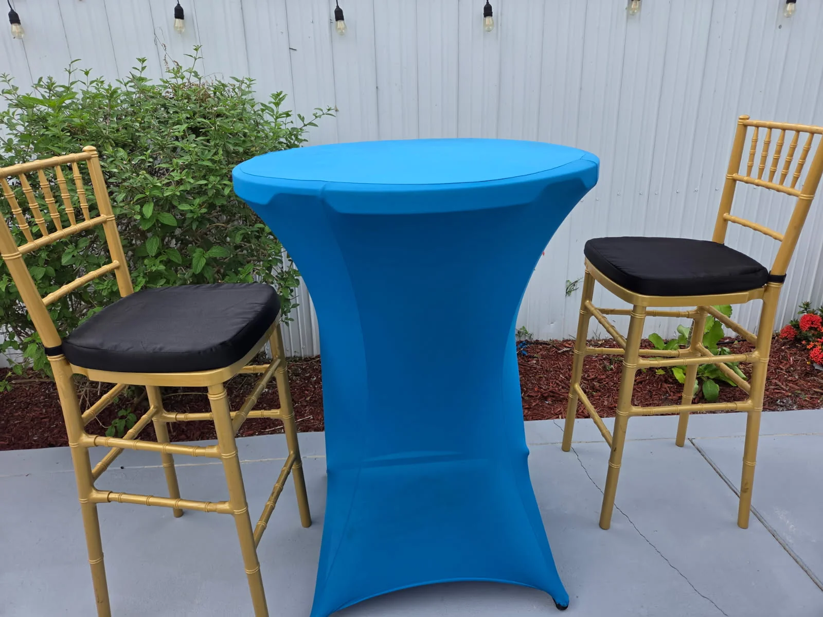 Cocktail Table & Chair Setup for Couple