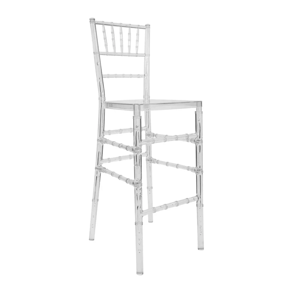 Bar stool — clear / silver