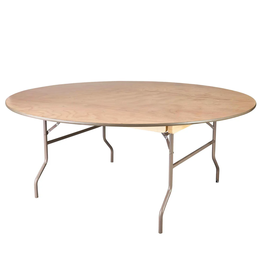 Wood table — 72&Prime; round